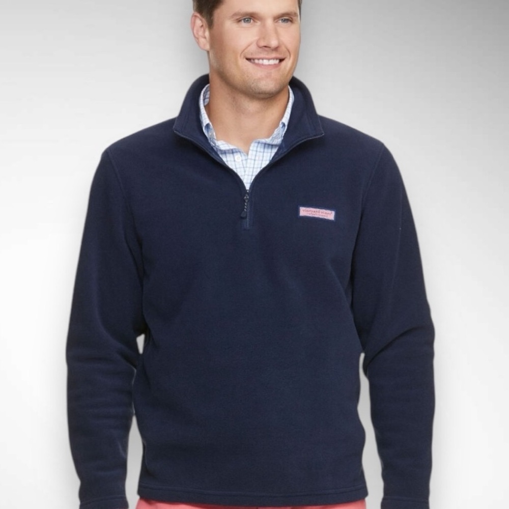 Vineyard Vines Men's Dark Blue Zip-Up Sweater